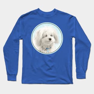 Coton de Tulear Painting - Cute Original Dog Art Long Sleeve T-Shirt